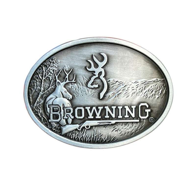 Hunting Deer Belt Buckle – Vintage Western Accessory