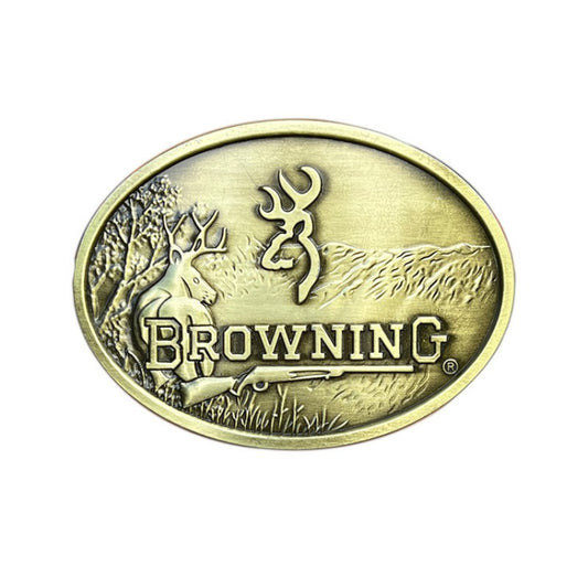 Hunting Deer Belt Buckle – Vintage Western Accessory