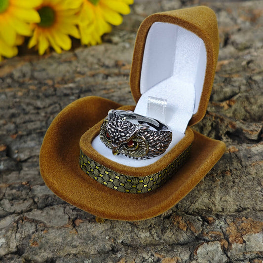 Adjustable Metal Owl Ring - Ravenha Vintage Western Style