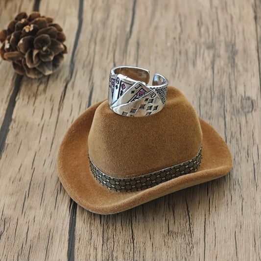 Poker Ring with Royal Flush Design – Lucky Western Style