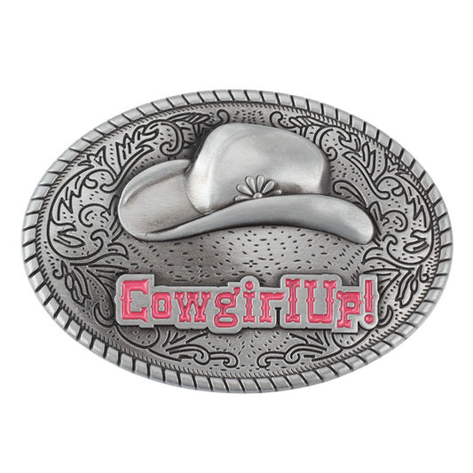 COWGIRLUPA Western Belt Buckle - Vintage Cowboy Hat Design