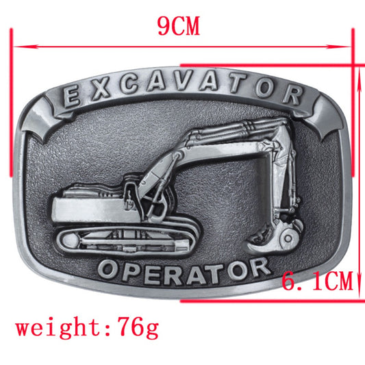 Construction Excavator Belt Buckle – Detailed 3D Engraved Design
