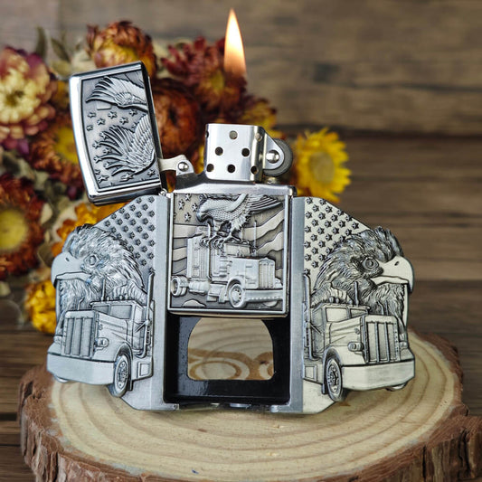 Western Eagle Head Belt Buckle with Built-in Lighter – American Style