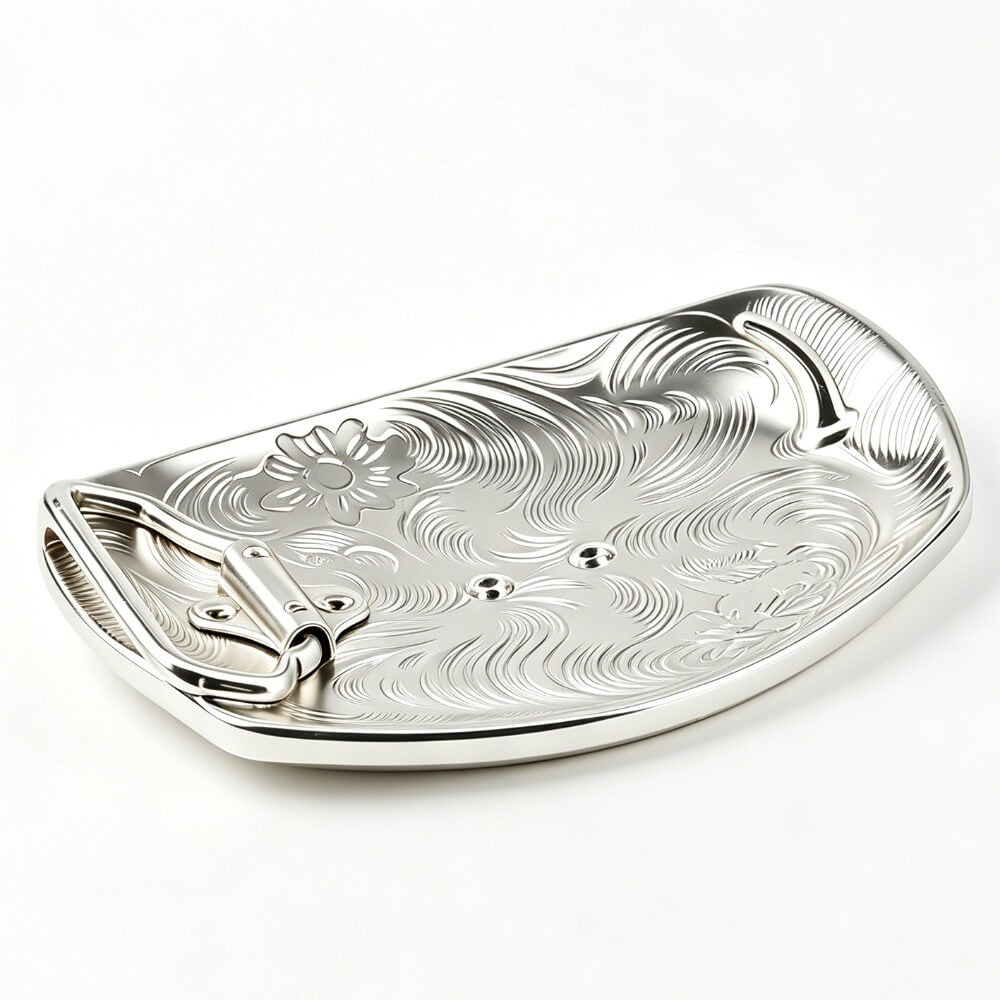 Two-Tone Golden Horse Western Floral Belt Buckle