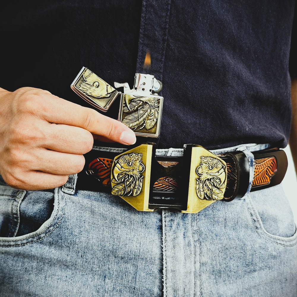 Belt Buckle With Lighter