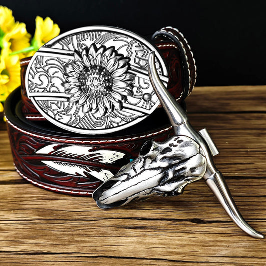 Feather & Bone EDC Set - Utility Belt & Longhorn Necklace