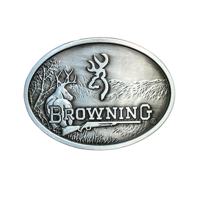 Hunting Deer Belt Buckle – Vintage Western Accessory