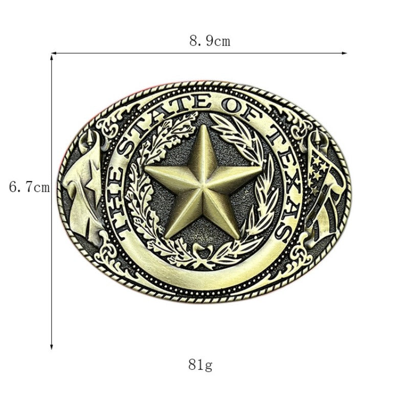 Texas Lone Star belt buckle with classic Western design
