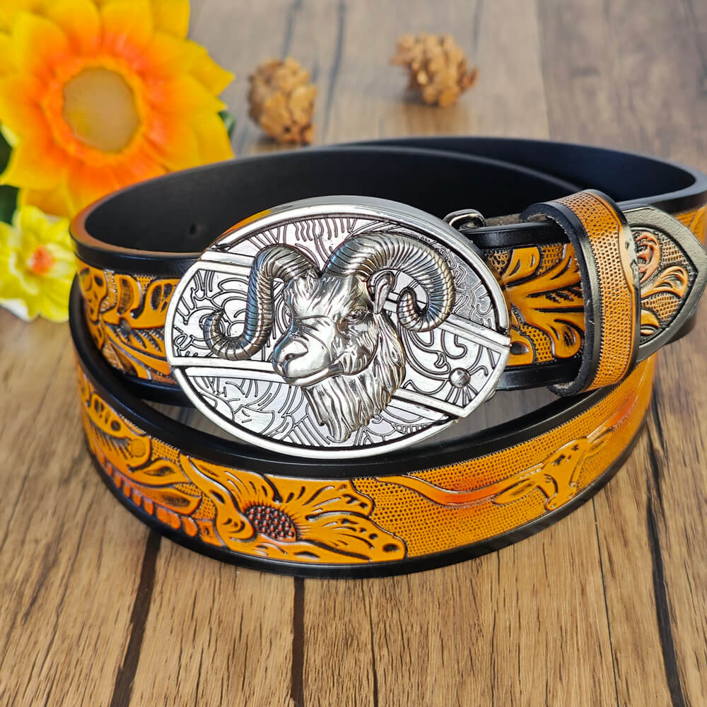 Cinturón de vaquero occidental con hebilla