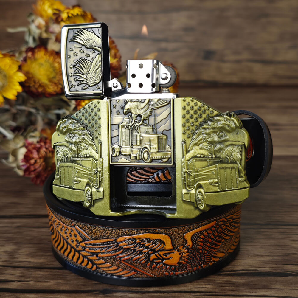 Western Eagle belt with Eagle lighter buckle