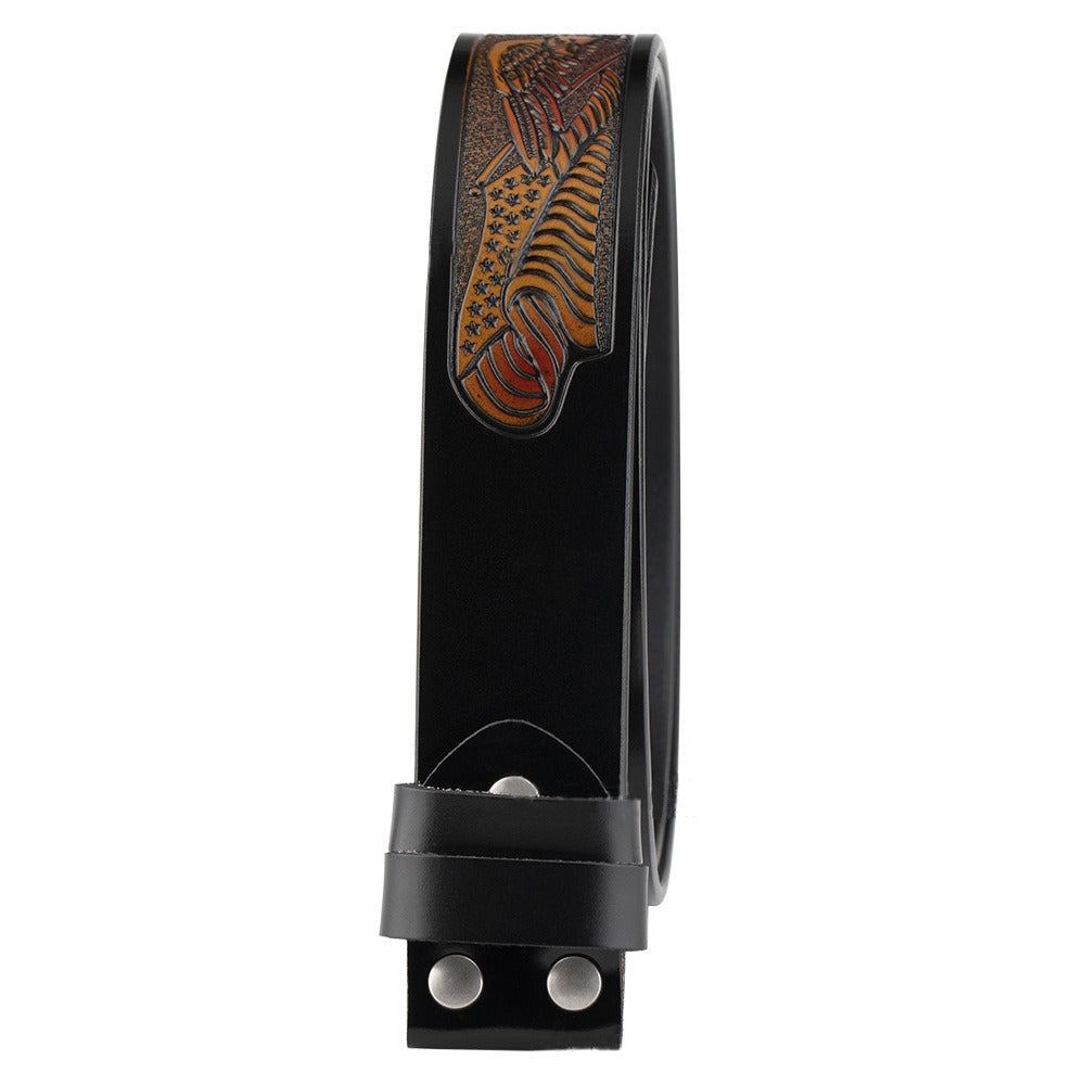 Western Eagle belt with poker lighter buckle