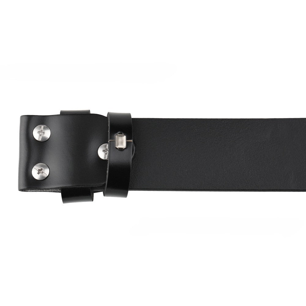 Western Leather Belt with Eagle Embossing – No Buckle