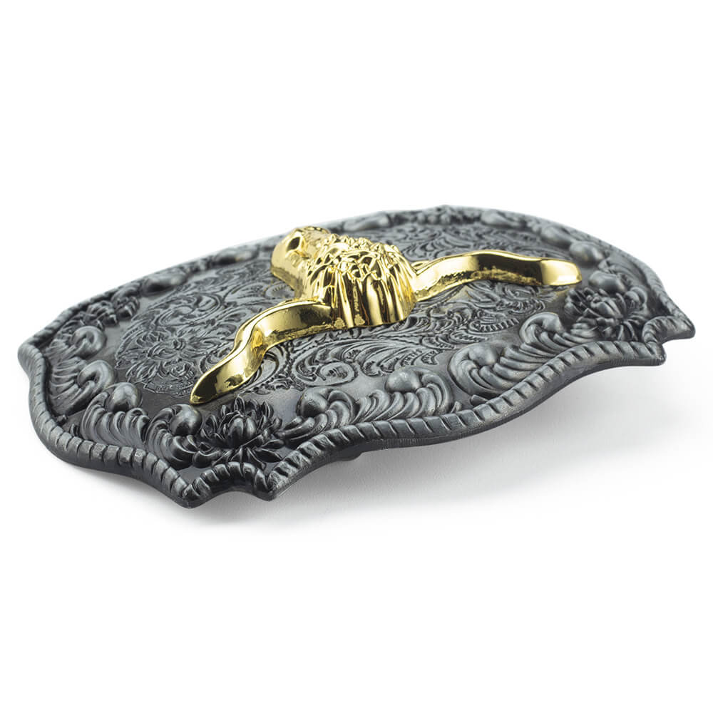 Western Longhorn Bull Belt Buckle – Vintage Cowboy Rodeo Style