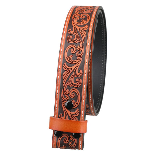 Western Embossed Leather Belt – Classic Country Style