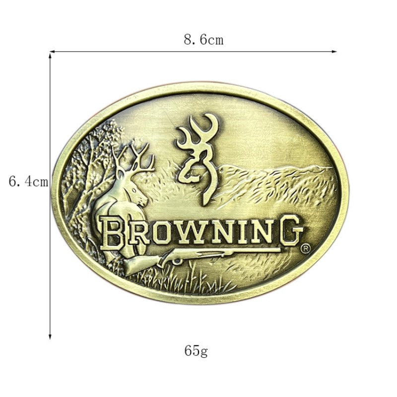 Hunting Deer Belt Buckle – Vintage Western Accessory