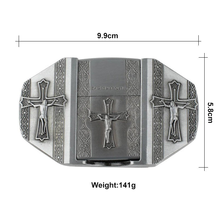 Western Eagle Belt with Cross Lighter Buckle