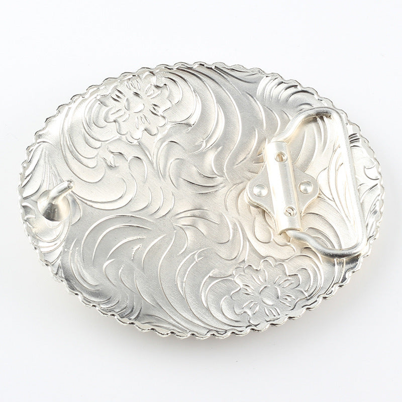 Western rodeo belt buckle with bull riding champion design