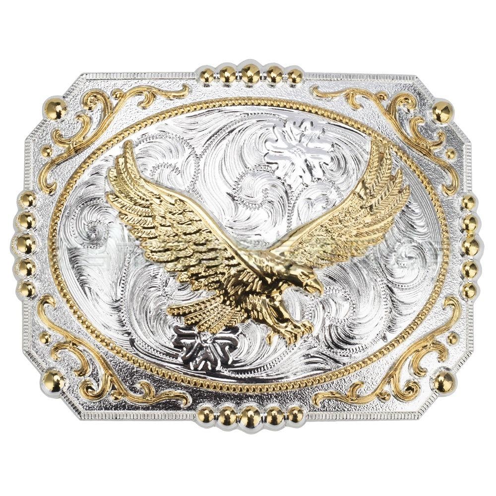Large golden animal-pattern western belt buckle