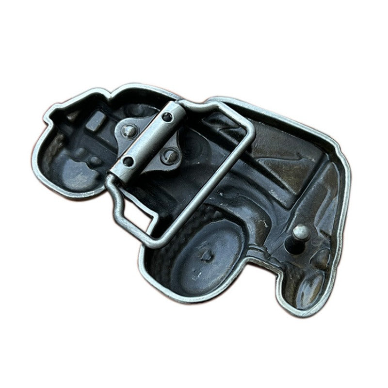 Back view of Jeep belt buckle showing loop and clasp structure.