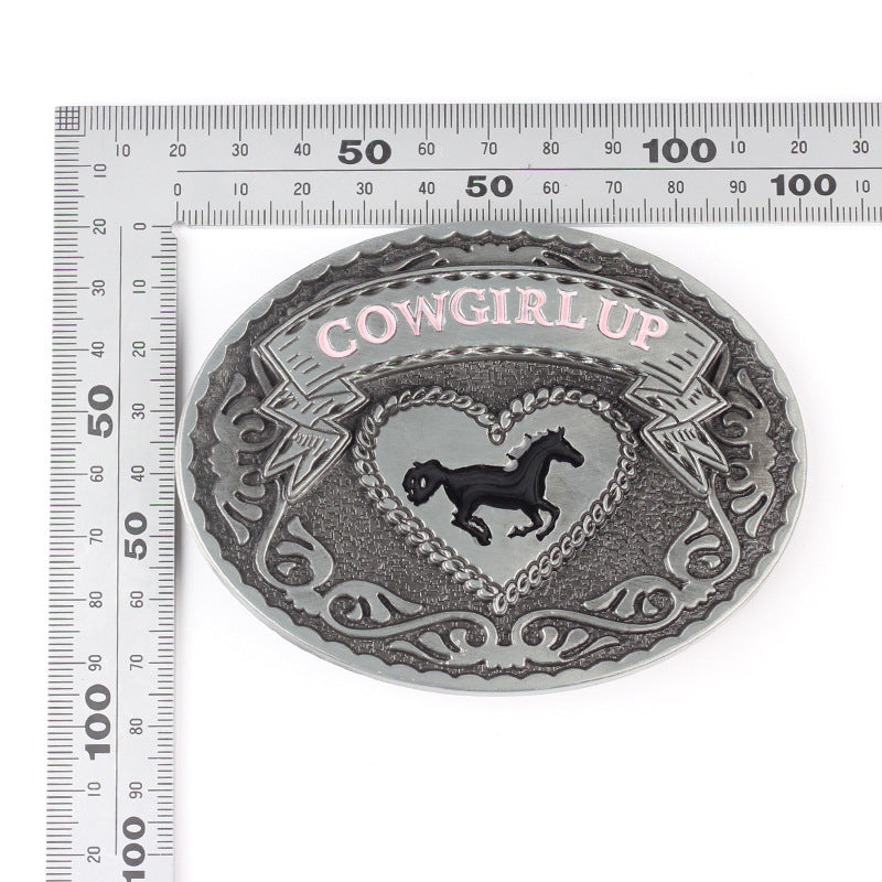 Western Cowgirl Horse Belt Buckle for Women