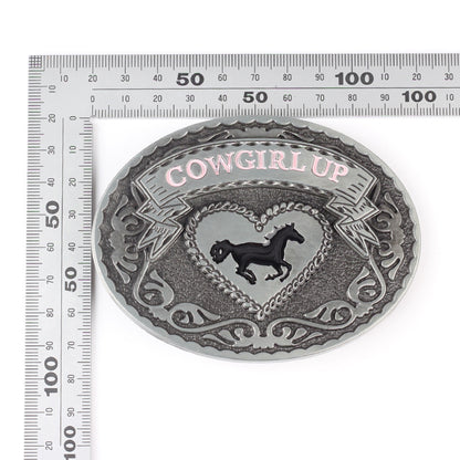 Western Cowgirl Horse Belt Buckle for Women