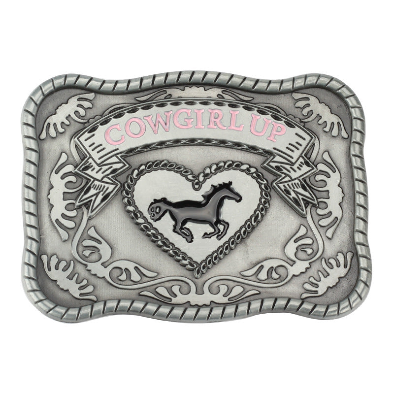 Western Cowgirl Horse Belt Buckle for Women