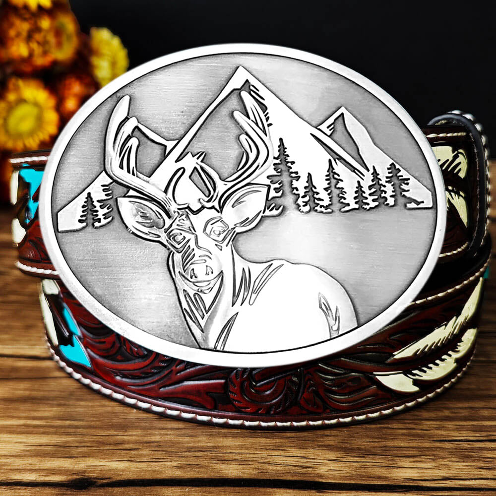 Bull Head Western Belt with Beer Holder Buckle – Party Ready