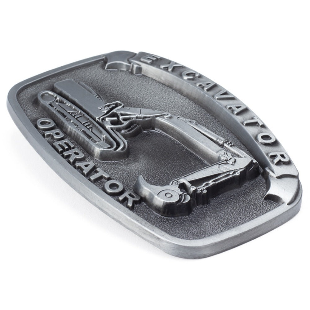 Construction Excavator Belt Buckle – Detailed 3D Engraved Design