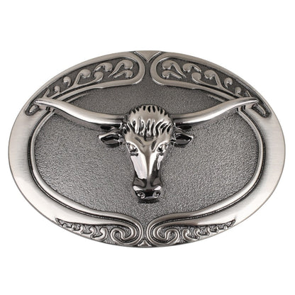 Vintage Silver Texas Longhorn Western Belt Buck