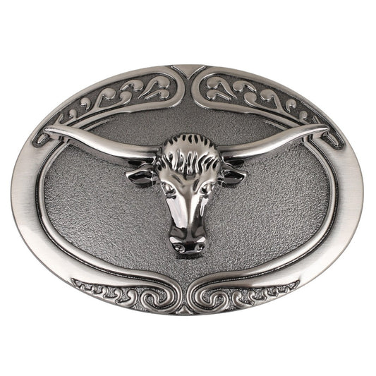 Vintage Silver Texas Longhorn Western Belt Buck