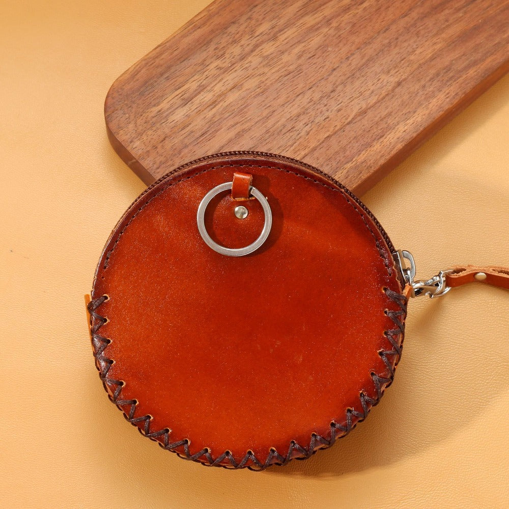 Handmade Genuine Leather Elephant Coin Purse & Wristlet Pouch