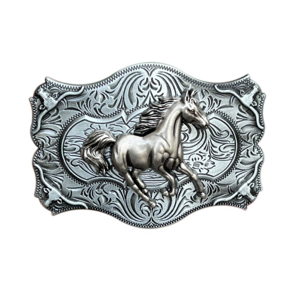 Galloping Horse Western Belt Buckle