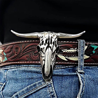 Western Bull-Themed Belt & EDC Tool Jewelry Set