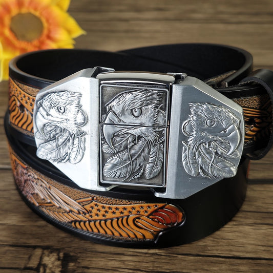 Cowboy Eagle Belt with Hidden Lighter