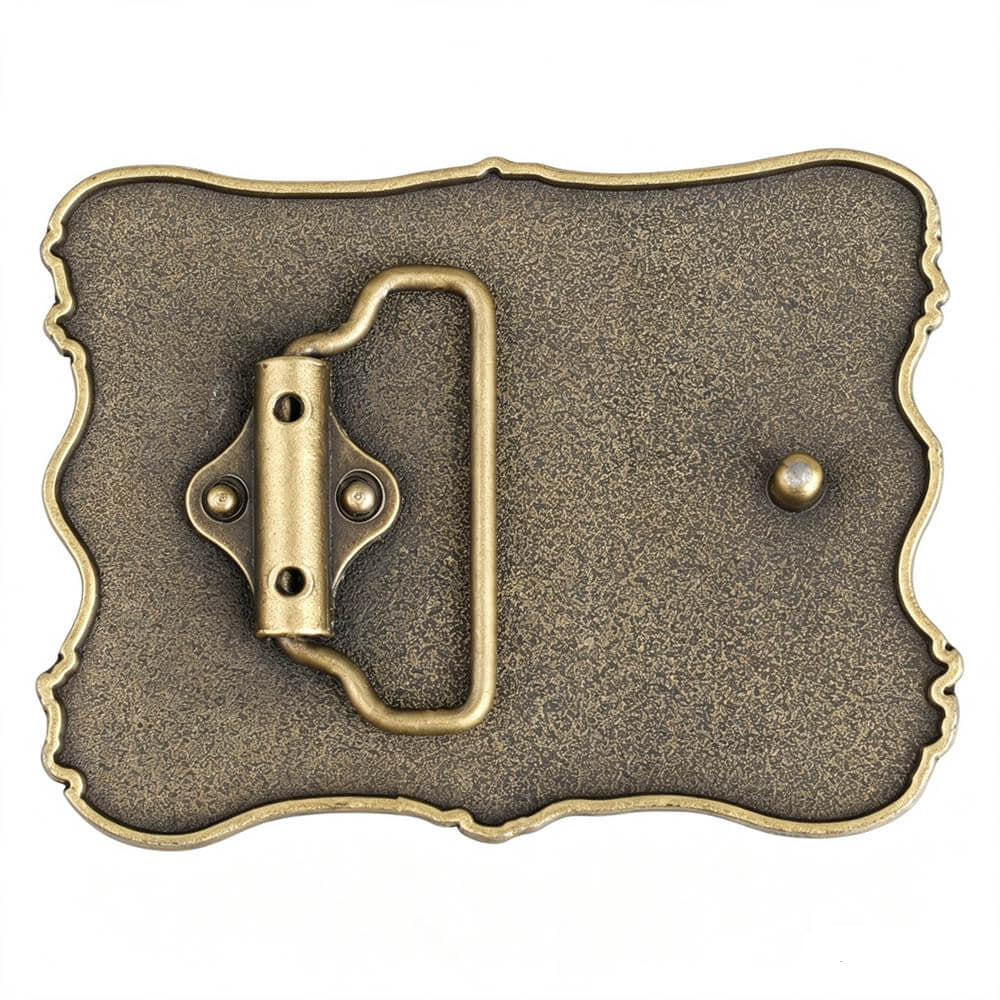 Vintage Bronze Texas Longhorn American Flag Belt Buckle