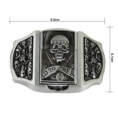 Western Eagle Belt with Skull Lighter Buckle