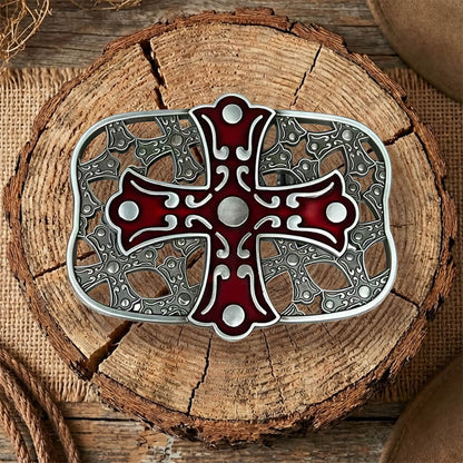 Vintage Red Cross Western Cowboy Belt Buckle