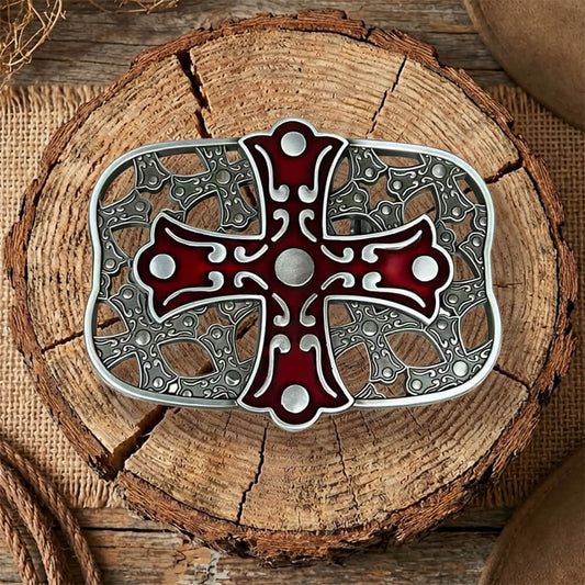 Vintage Red Cross Western Cowboy Belt Buckle