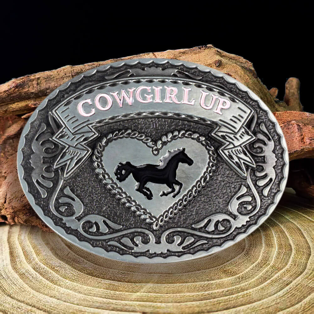 Western Cowgirl Horse Belt Buckle for Women