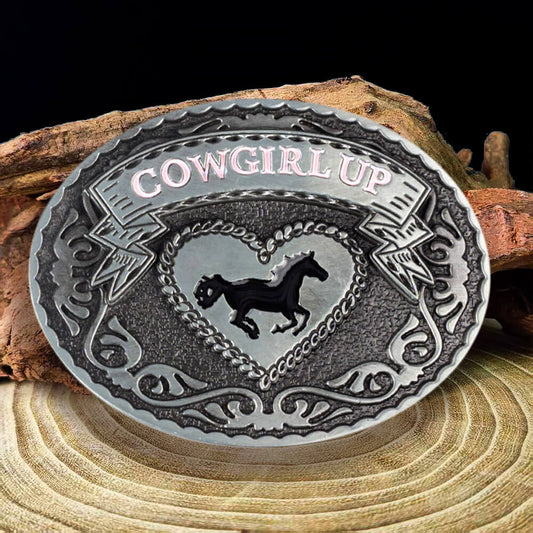 Western Cowgirl Horse Belt Buckle for Women