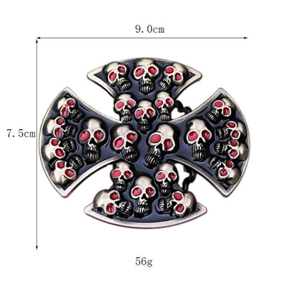 Western Gothic Skull Cross Belt Buckle