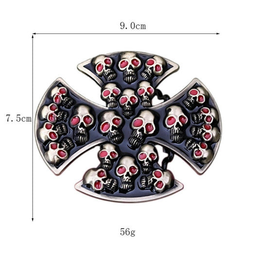 Western Gothic Skull Cross Belt Buckle