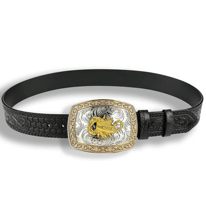 Two-Tone Animal Western Leather Belt