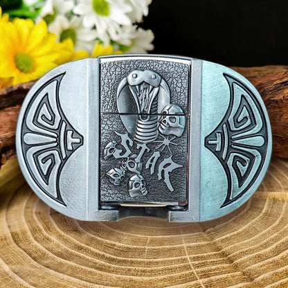 Western Snake Pattern Lighter Belt Buckle
