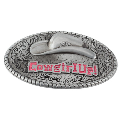 COWGIRLUPA Western Belt Buckle - Vintage Cowboy Hat Design