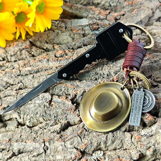 Cowboy Hat Keychain & Portable Box Opener Tool