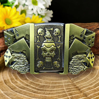 Western-Style Skull Sattern Lighter Belt Buckle