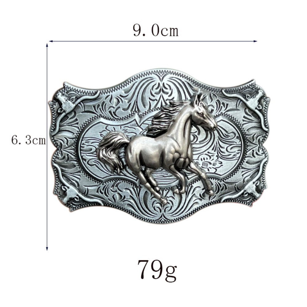 Galloping Horse Western Belt Buckle