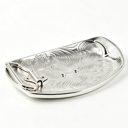 Two-Tone Golden Horse Western Floral Belt Buckle