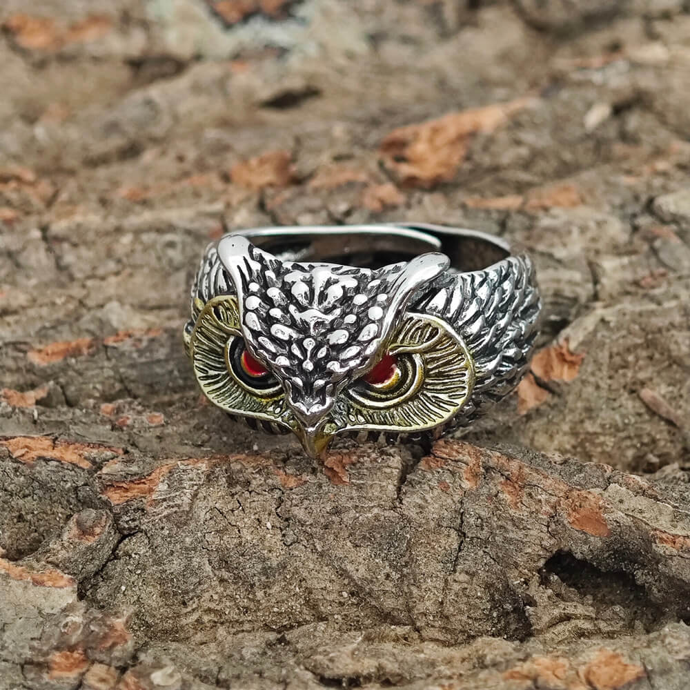 Adjustable Metal Owl Ring - Ravenha Vintage Western Style